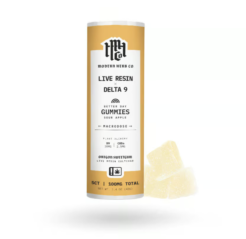 Modern Herb Live Resin D9 GUMMIES Sour Apple 5ct Pharm Road